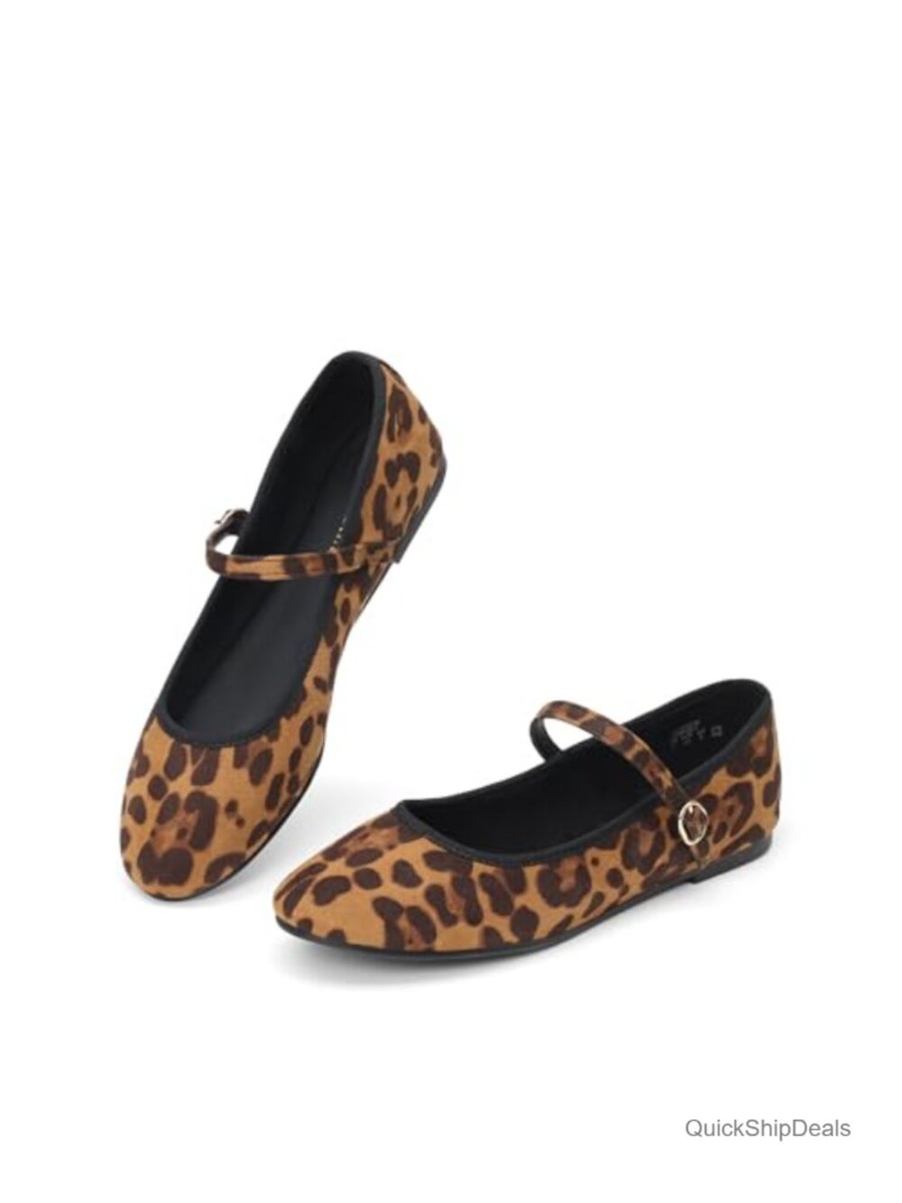 Women's Mary Jane Ballet Flats Round Toe Buckle Ankle Strap Comfortable Slip-On